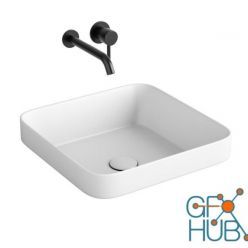 3D model Enjoy Semi-recessed Square Washbasin by Cielo