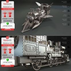 3D model Jules Verne Train Locomotive – 3D Print