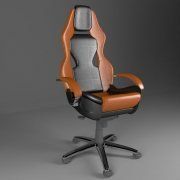 3D model Black with an orange armchair