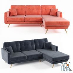 3D model Sofa IKEA (pink, gray, dark blue)