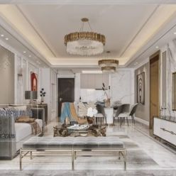 3D model Modern Style Living Room 2020 A069 (Corona)