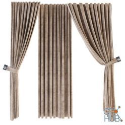 3D model 3 types of curtains