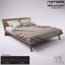 3D model Bed Poliform Angie