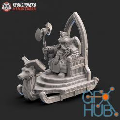 3D model Dwarf High King Sitting on Throne – 3D Print