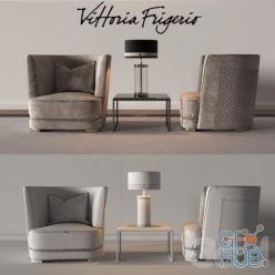 3D model GREPPI HIGH armchair Vittoria Frigerio