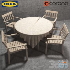 3D model IKEA furniture set with round table