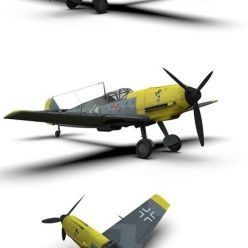 3D model Messerschmitt Bf 109 German ww2 Fighter PBR