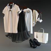 3D model Lady clothes and Michael Kors bag