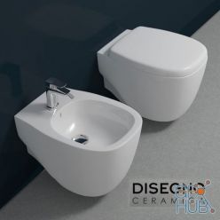 3D model Toilet and bidet Designo Ceramica Weg