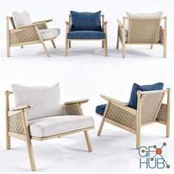 3D model Linen cane chair