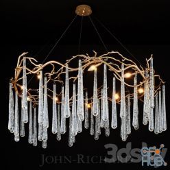 3D model Brass and Glass Teardrop Eight-Light Chandelier by John Richard