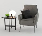 3D model Armchair and round table