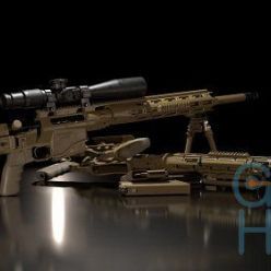 3D model Assault rifle Remington MSR