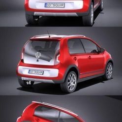 3D model Car Volkswagen CROSS UP 4-door 2016
