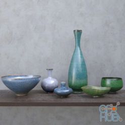 3D model Ceramic vases in ethnic style