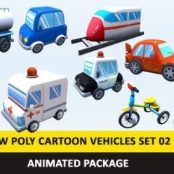 3D model CGTrader – Animated Toy Cartoon Cute Vehicles Low Poly Pack – 02 AR VR Low-poly 3D models