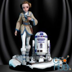 3D model Padme and R2D2