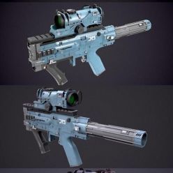 3D model Sci-Fi Concept Gun PBR