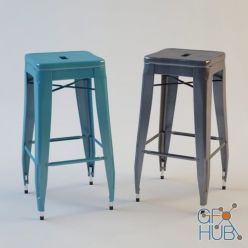 3D model Metal small stool