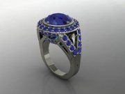 3D model Blue stones silver ring