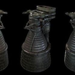 3D model Saturn V – Rocket Engine PBR