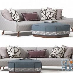 3D model Jay Jeffers Custom Curved Sofa (Vray, Corona)