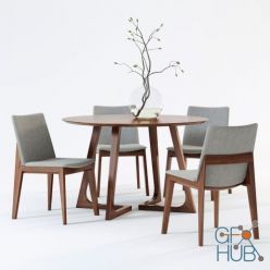 3D model Fuchsia Dining Chair and Cress Dining Table