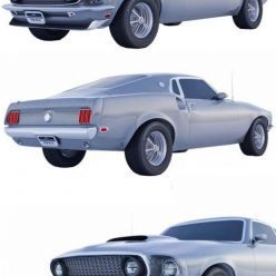 3D model Ford Mustang 69 car