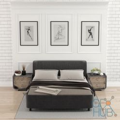 3D model Modern set for bedroom interior