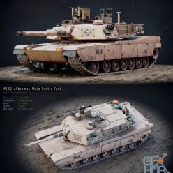 3D model M1A2 Abrams GameReady PBR