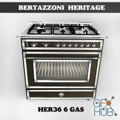 3D model Bertazzoni Heritage HER36 6 GAS NE