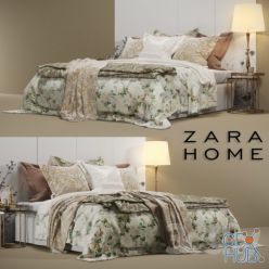 3D model Bed with bedcloses by Zara Home