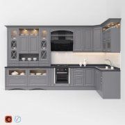 3D model Classic gray kitchen