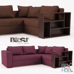 3D model OM Divan modular Kvanti BMR 2TM-K-1TM BBL from the manufacturer Blest TM