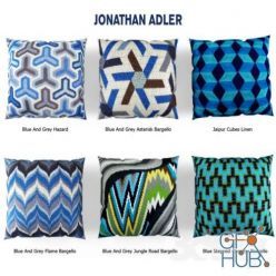 3D model Pillows blue set by Jonathan Adler