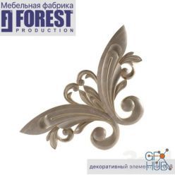 3D model Decorative carved corner NK-026 furniture factory Forest Production