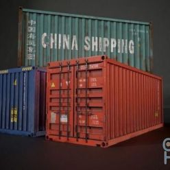 3D model Shipping Containers PBR