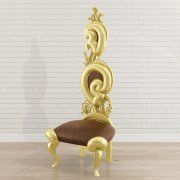 3D model High carved back armchair
