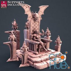 3D model STL Miniatures - Lord Vampire A Seated Throne – 3D Print
