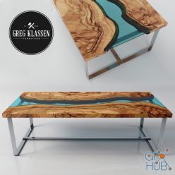 3D model RIVER_Olive Wood Table