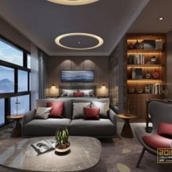 3D model Bedroom Interior of the Hotel 016