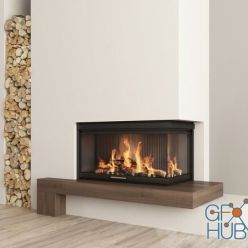 3D model Fireplace and firewood2