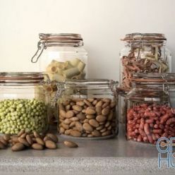 3D model Kitchen jars for seeds