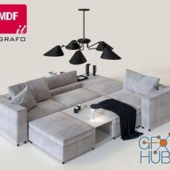 3D model Sofa Grafo by MDF Italia