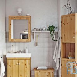 3D model Nordic bathroom cabinet model combination (max 2011 Vray)
