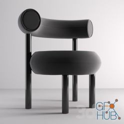 3D model FAT DINING CHAIR BLACK LEG CASSIA 09