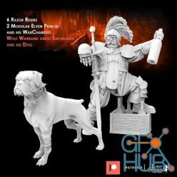 3D model Wolf Warband Great Swordman and His Dog – 3D Print