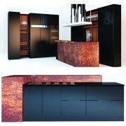 3D model Modern black kitchen set