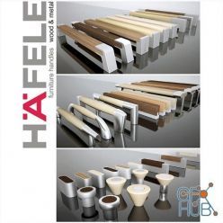3D model Hafele handles wooden and metal