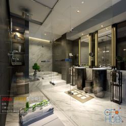 3D model Bathroom Space B002